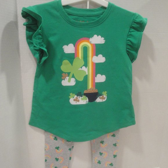 St. Patrick's Day Toddler 2 Piece Outfit Size 3T by Cat & Jack NWT - Picture 1 of 5